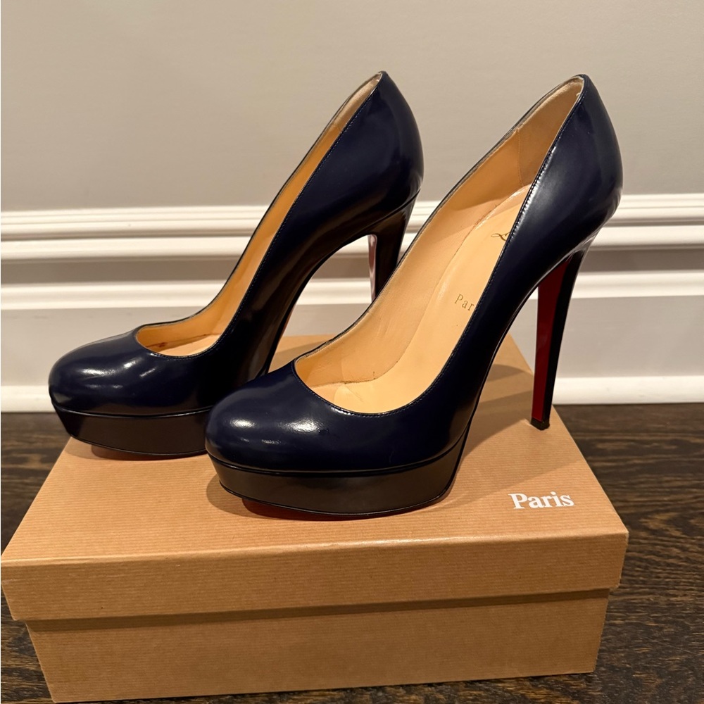 Christian Louboutin Navy Blue Bianca Platform Pumps